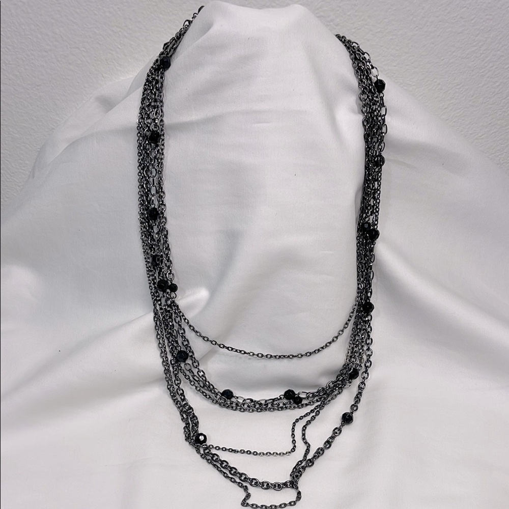 Elegant Black Multi-Layer Necklace EUC